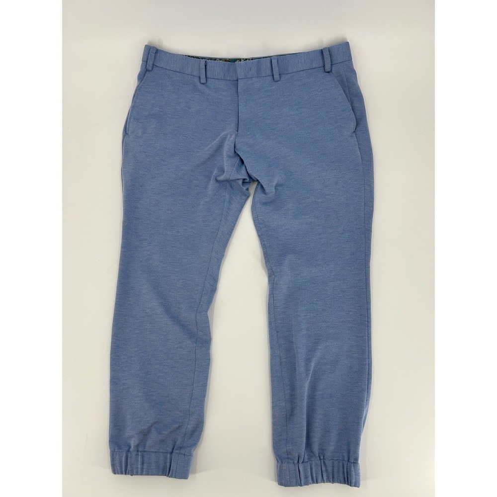 Tallia Mason Fit Blue Heathered Jogger Pants Mens 36x30 Lord & Taylor Stretch - Picture 11 of 11